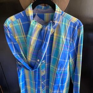 Plaid ladies blouse